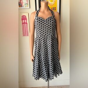 NWT Nine West Black and White Halter Midi Dress